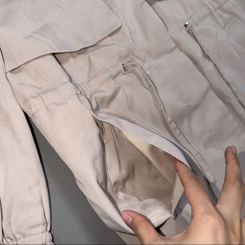 Club Monaco Womens Pale Pink Beige Long Sleeve Trench Coat XS - Picture 7 of 16